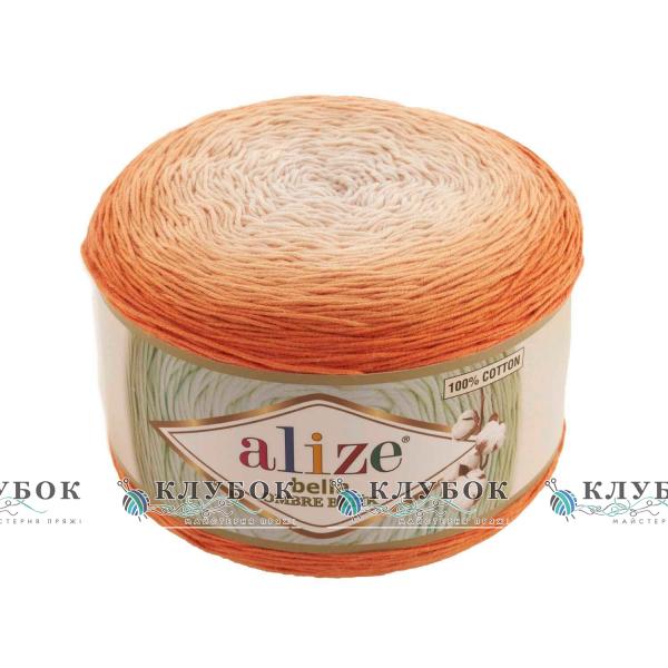 Пряжа Ализе«BELLA OMBRE BATIK / Белла Омбре Батік» Турция № 7403(оранжевый)