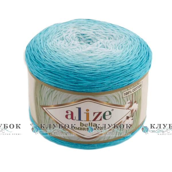Пряжа Ализе«BELLA OMBRE BATIK / Белла Омбре Батік» Турция № 7409(бирюзовый)