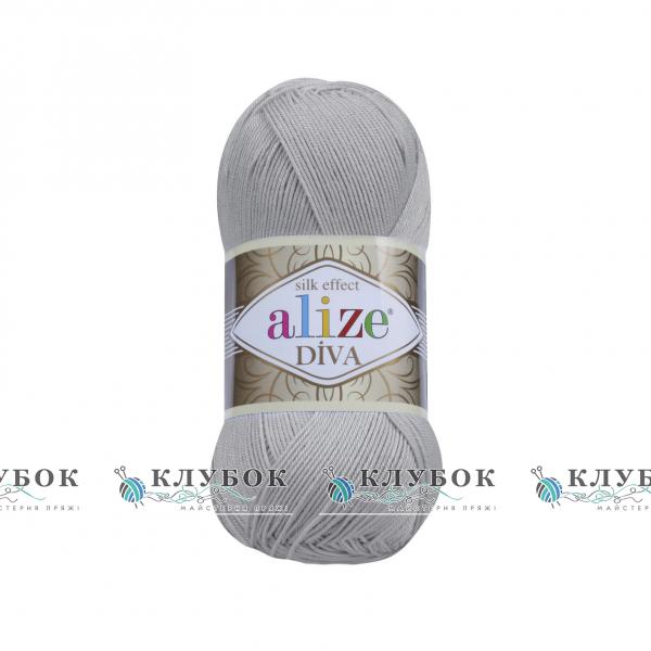 Пряжа Alize «Diva / Дива»   №355(сірий)