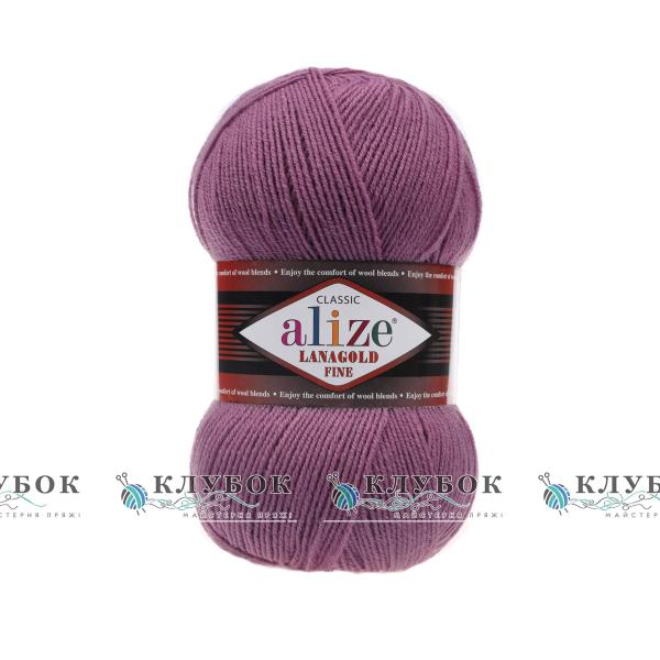 Пряжа полушерсть Alize «LanaGold Fine / ЛанаГолд Файн» Турция №440(роза)