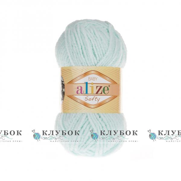 Плюшевая пряжа Alize «Softy / Софти» №15(водяная зелень)