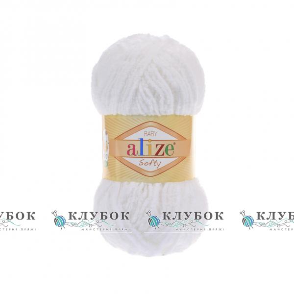 Плюшева пряжа Alize «Softy / Софті» №55(білий)