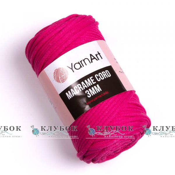 Трикотажна пряжа YarnArt _MACRAME CORD - Макраме Корд 3мм   №771(малина)