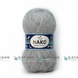 Пряжа NAKO «Mohair Delicate / Мохер Делікат» Туреччина №195(світло сірий)