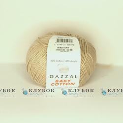 Пряжа Gazzal "Baby Cotton \ Бебі Коттон" Туреччина №3446(бежевий)
