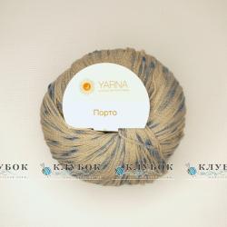 Пряжа Yarna «Твід Порто» Італія №1041(бежевий з синім)
