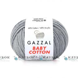 Пряжа Gazzal "Baby Cotton \ Бебі Коттон" Туреччина №3430(сірий)