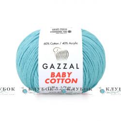 Пряжа Gazzal "Baby Cotton \ Бебі Коттон" Туреччина №3451(блакитный)