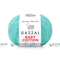 Пряжа Gazzal "Baby Cotton \ Бебі Коттон" Туреччина №3452(бірюза)