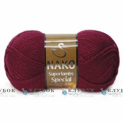 Пряжа полушерсть Nako «Superlambs Special / Суперлембс Спешл» Турция №6592(бордо)