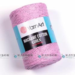 Трикотажна пряжа YarnArt "Macrame Cotton Lurex / Макраме Коттон Люрекс" Туреччина №732(рожевий)