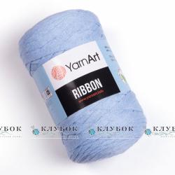 Трикотажна пряжа YarnArt "Ribbon / Рібон"  №760(блакитний)