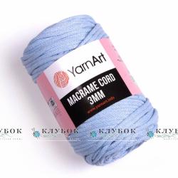 Трикотажна пряжа YarnArt _MACRAME CORD - Макраме Корд 3мм   №760(блакитний)