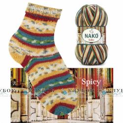 Пряжа для шкарпеток Nako «Boho / Бохо»  №82442
