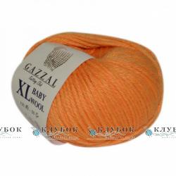 Пряжа полушерсть Gazzal «Baby Wool XL / Беби Вул XL» Турция №837(оранжевый)
