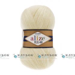 Пряжа Alize "Angora Real 40 / Ангора Реал 40" Туреччина №01(молоко)