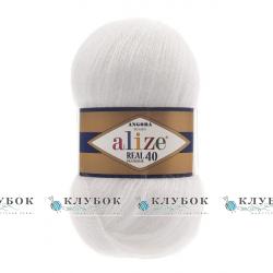 Пряжа Alize "Angora Real 40 / Ангора Реал 40" Туреччина №55(білий)