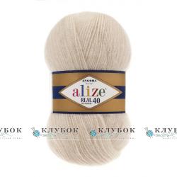 Пряжа Alize "Angora Real 40 / Ангора Реал 40" Туреччина №67(ніжний бежевий)