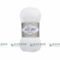 Пряжа Alize «Diva / Дива»   №55(белый)